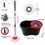 Elefan Spin Mop & Bucket Set with Pedal + 2 Microfiber Refills