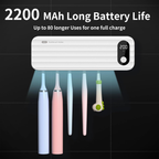 UV Toothbrush Sanitizer & Holder – 5 Slots, Rechargeable, Wall-Mounted